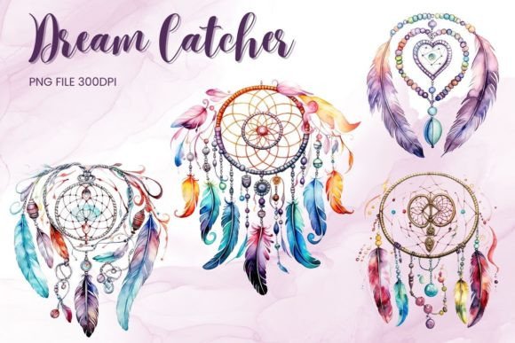 Download Dreamcatcher Watercolor Boho Clipart PNG - Clipart Collection