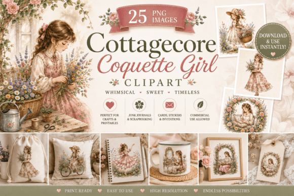 Download Cottagecore Coquette Girl Clipart - Clipart Collection