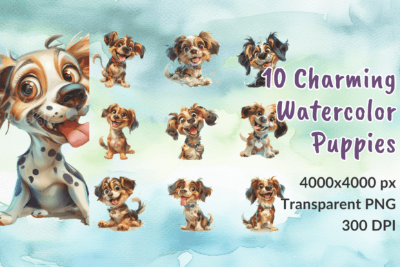 Download Watercolor Funny Dogs Clipart Puppies - Clipart Collection