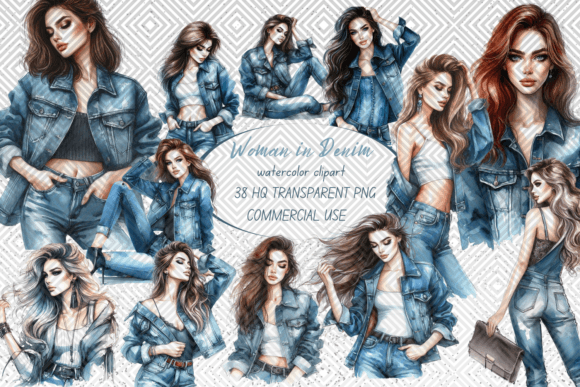 Download Denim Girl Clipart, Woman in Denim - Clipart Collection