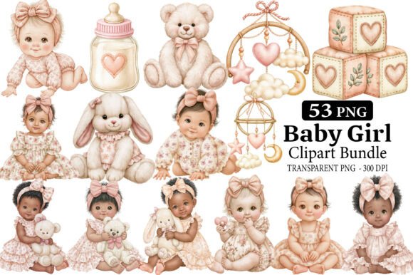 Download Baby Girl Clipart PNG Bundle - Clipart Collection