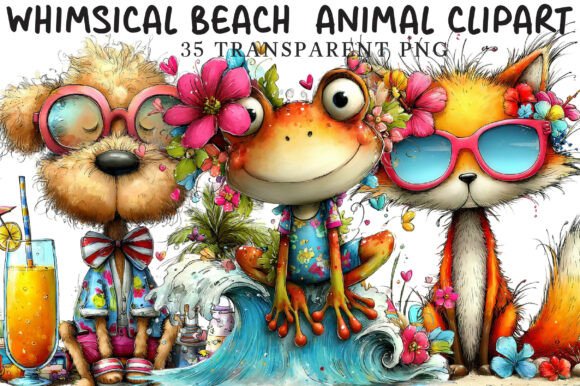 Download Whimsical Beach Animal Clipart - Clipart Collection