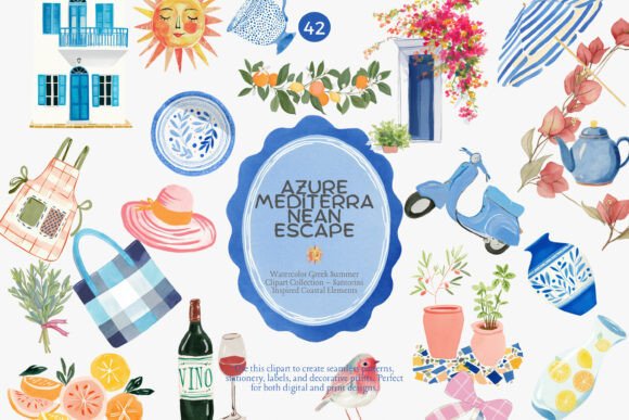 Download Greek Summer Clipart Set F - Clipart Collection