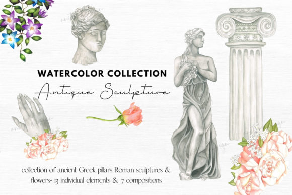Download Antique Clipart Watercolor Sculptures - Clipart Collection