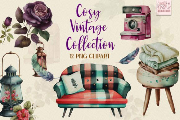 Download Cosy Vintage Watercolor Clipart - Clipart Collection