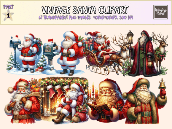 Download Vintage Santa Clipart - Clipart Collection