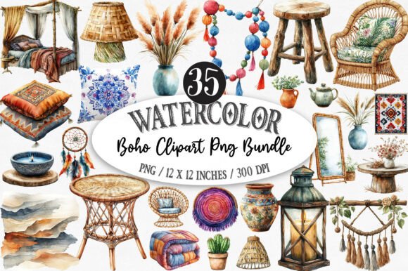 Download BOHO Clipart Png Bundle - Clipart Collection