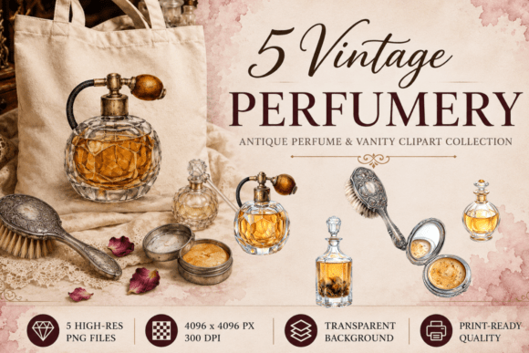 Download Antique Perfume Clipart Vintage PNG - Clipart Collection