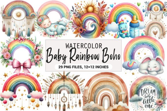 Download Baby Rainbow Boho Clipart - Clipart Collection