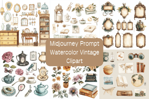 Download Prompt for Watercolor Vintage Clipart - Clipart Collection