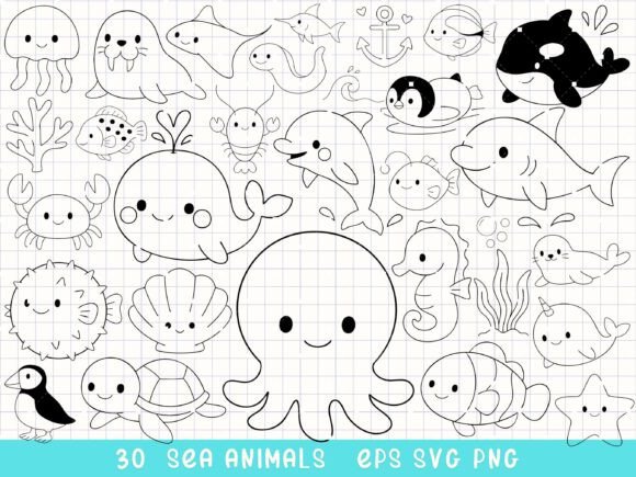 Download Sea Animals Clipart Ocean Animal Svg - Clipart Collection