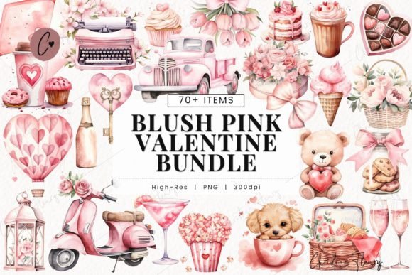 Download Huge Blush Pink Valentine Clipart Bundle - Clipart Collection