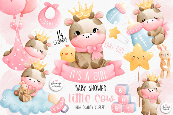 Download Baby Cow Clipart, Baby Girl Clipart - Clipart Collection
