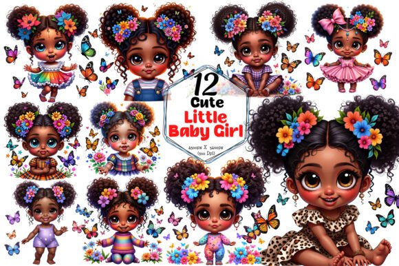 Download Baby Girl Clipart, Little Black Girl - Clipart Collection