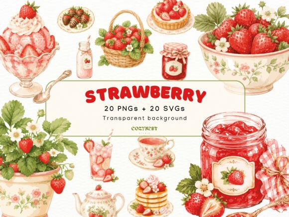 Download Strawberry Watercolor Cliparts, PNG SVG - Clipart Collection