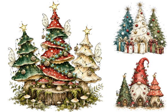 Download Watercolor Christmas Tree Clipart Bundle - Clipart Collection