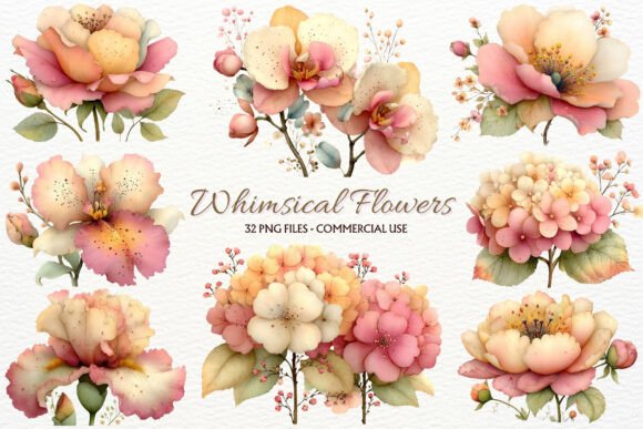 Download Whimsical Flowers PNG Floral Clipart - Clipart Collection