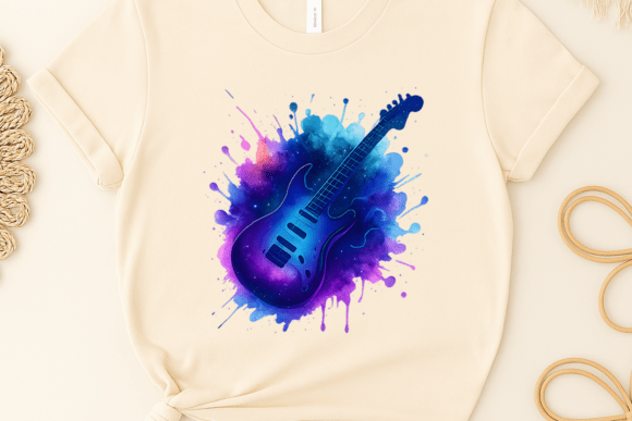 Download Watercolor Guitar Sublimation Clipart - Clipart Collection