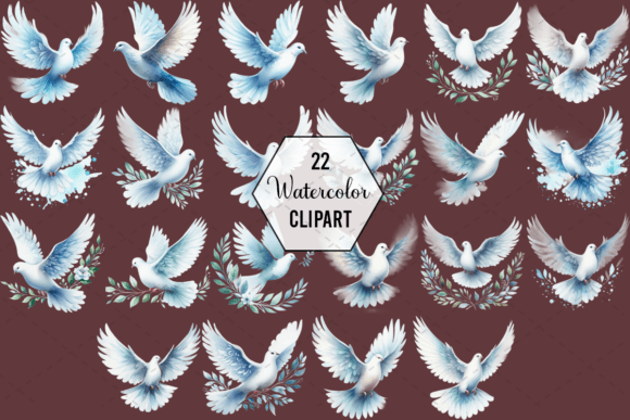 Download Serene Dove Watercolor Clipart Bundle - Clipart Collection