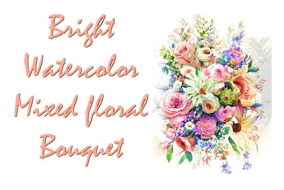 Download Bright Watercolor Mixed Floral Bouquet - Premium Resources