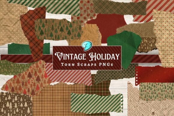 Download Vintage Holiday Torn Scraps Clipart PNGs - Clipart Collection