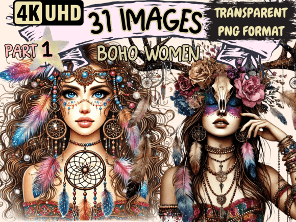 Download Boho Women Clipart P1 - Clipart Collection
