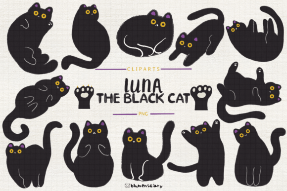 Download Luna the Black Cat Clipart - Clipart Collection