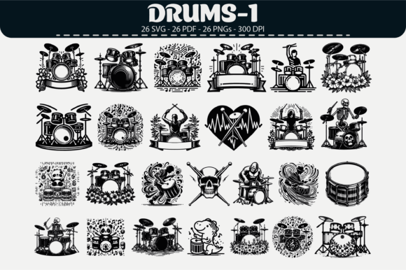 Download Drum Set Vector Clipart – 26 Designs - Clipart Collection