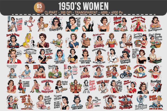 Download 1950’s Women Clipart – 65 PNGs - Clipart Collection