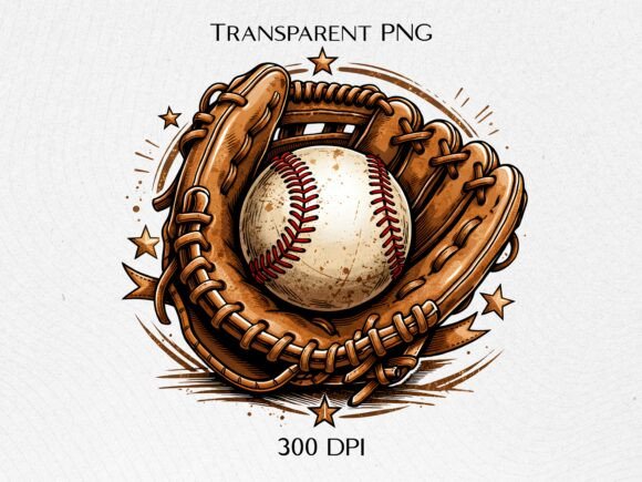 Download Baseball Glove Ball Vintage PNG - Vintage png Collection