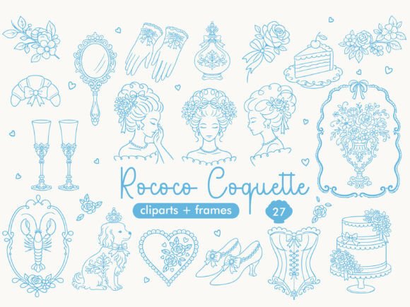 Download Rococo Coquette Clipart &amp; Frames SVG - Clipart Collection