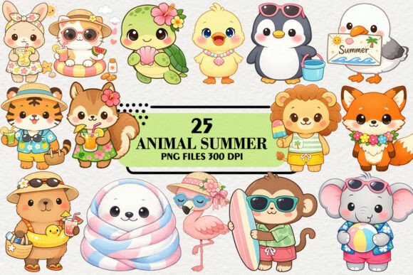 Download Kawaii Beach Animal Summer Clipart - Clipart Collection