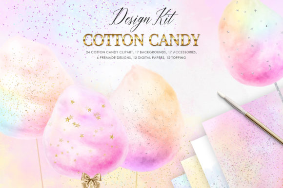 Download Cotton Candy Clipart, Sweet Design Kit - Clipart Collection