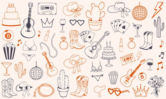 Download Bachelorette Party Doodle Clipart Bundle - Clipart Collection