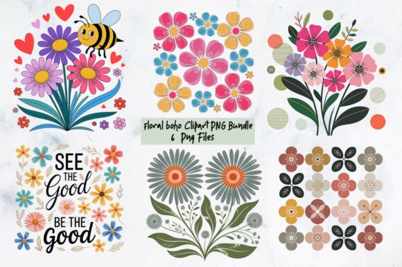 Download Floral Boho Clipart PNG Bundle - Clipart Collection