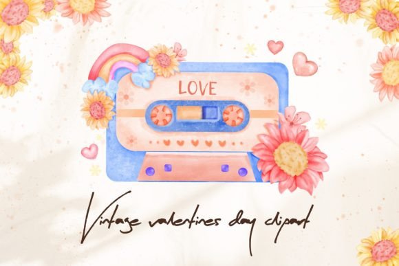 Download Retro Tape Cassette Watercolor Clipart - Clipart Collection