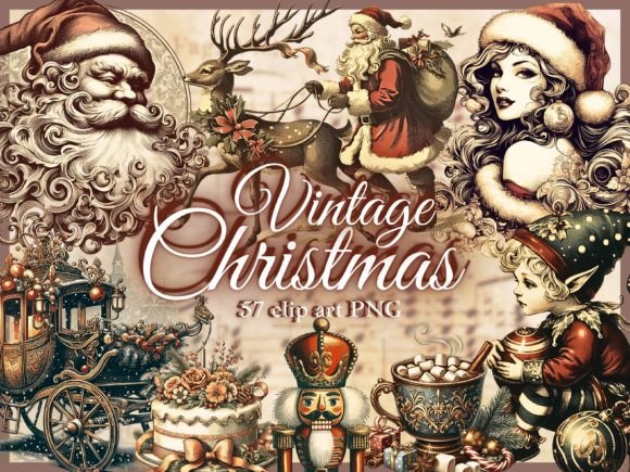 Download Vintage Christmas Clipart Christmas PNG - Clipart Collection