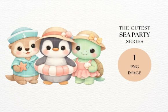 Download Cute Summer Ocean Animal Trio Clipart - Clipart Collection