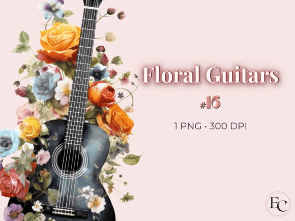 Download Flower Guitar Watercolor Clipart - Clipart Collection