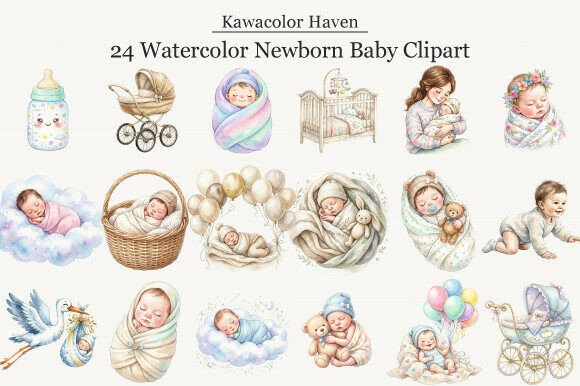 Download Watercolor Newborn Baby Clipart - Clipart Collection