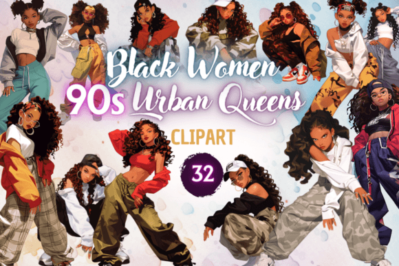 Download 90s Urban Black Women - Clipart - Clipart Collection