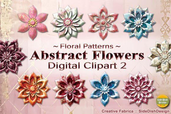 Download Abstract Flowers Digital Clipart 2 - Clipart Collection