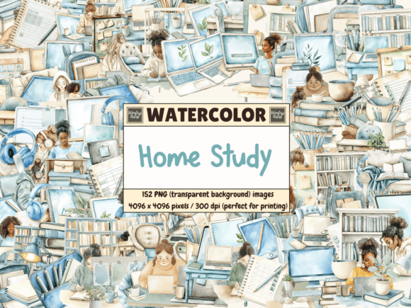 Download Home Study Watercolor Clipart - Clipart Collection