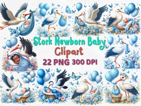 Download Stork Newborn Baby Sublimation Clipart - Clipart Collection