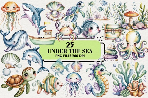 Download Kawaii Under the Sea Stickers Clipart - Clipart Collection