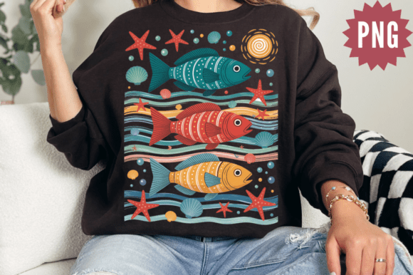 Download Colorful Fish Ocean Vintage PNG Design - Vintage png Collection